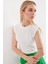 919 Halter Yaka Crop Bluz - Beyaz 2