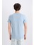 %100 Pamuk Slim Fit Dar Kesim Bisiklet Yaka Baskılı Kısa Kollu Tişört E0577AX25SM 5