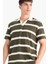 Regular Fit Polo Yaka Kısa Kollu Triko Görünümlü Tişört E3965AX25SM 1