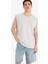 %100 Pamuk Boxy Fit Bisiklet Yaka Basic Düz Atlet C7205AX25SM 4