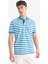 %100 Pamuk Regular Fit Polo Yaka Kısa Kollu Çizgili Nakışlı Pike Tişört E2631AX25SM 3