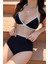 - Kadın Siyah Beyaz Kaşkorse Yüksek Bel Bikini Takımı 1