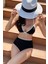 - Kadın Siyah Beyaz Kaşkorse Yüksek Bel Bikini Takımı 3