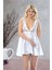 Beyaz Dantelli Saten Gecelik - M-395 1