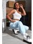 Kadın Beyaz Kalın Askılı Crop Top Büstiyer 5