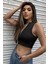 - Kadın Siyah Yarım Fermuarlı Sıfır Kol Crop Top Bluz 3