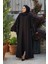Yarasakol Işleme Detaylı Abaya 70012 Siyah 1
