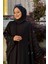 Yarasakol Işleme Detaylı Abaya 70012 Siyah 4