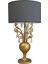 Rodli Taşlı Eskitme Gold Abajur 1