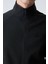 Siyah-Siyah Erkek Dik Yaka Çift Renk Slim Fit Klasik Paça Eşofman Takımı-85113 6