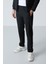 Siyah-Siyah Erkek Dik Yaka Çift Renk Slim Fit Klasik Paça Eşofman Takımı-85113 7