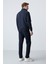Lacivert Erkek Dik Yaka Çift Renk Slim Fit Klasik Paça Eşofman Takımı-85113 2