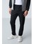 Gri Melanj-Siyah Erkek Dik Yaka Çift Renk Slim Fit Klasik Paça Eşofman Takımı-85113 2