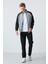 Gri Melanj-Siyah Erkek Dik Yaka Çift Renk Slim Fit Klasik Paça Eşofman Takımı-85113 3