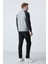 Gri Melanj-Siyah Erkek Dik Yaka Çift Renk Slim Fit Klasik Paça Eşofman Takımı-85113 5