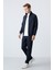 Lacivert Erkek Dik Yaka Çift Renk Slim Fit Klasik Paça Eşofman Takımı-85113 3