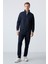 Lacivert Erkek Dik Yaka Çift Renk Slim Fit Klasik Paça Eşofman Takımı-85113 5