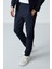 Lacivert Erkek Dik Yaka Çift Renk Slim Fit Klasik Paça Eşofman Takımı-85113 6