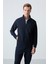 Lacivert Erkek Dik Yaka Çift Renk Slim Fit Klasik Paça Eşofman Takımı-85113 7