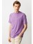 Erkek Sıfır Yaka T-Shirt Lila 4