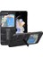 Samsung Galaxy Z Flip5 5g Kickstand Arka Kapak Inek Deri + Pc Gölgelik Doku Telefon Kılıfı (Yurt Dışından) 1