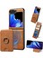 Samsung Galaxy Z Flip5 5g Manyetik Kılıf Pc + Çıkarılabilir Kart Tutucu ile Pu Telefon Arka Kapak (Yurt Dışından) 1