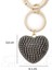 Siyah Renk Taşlı Kalp Anahtarlık ve Çanta Süsü 2