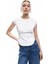 Bisiklet Yaka Korse Detaylı Slim Fit Kolsuz Crop Tişört 1