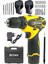Germany Technology 32 V Darbesiz Metal Şanzıman Çift Akülü Şarjlı Vidalama Matkap Sarı + Set 1
