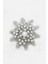 Gümüş Renk Incili Kar Tanesi Broş 1