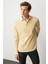 Erkek Polo Yaka Uzun Kollu Sweatshirt Sarı 3
