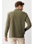 Erkek Polo Yaka Uzun Kollu Sweatshirt Haki 3