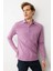 Erkek Polo Yaka Uzun Kollu Sweatshirt Lila 1
