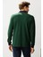 Erkek Polo Yaka Pike Dokuma Sweatshirt Yeşil 3