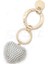 Gümüş Renk Taşlı Kalp Anahtarlık ve Çanta Süsü 1