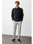 Erkek Polo Yaka Sweatshirt Füme 4