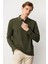 Erkek Polo Yaka Sweatshirt Haki 2