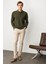 Erkek Polo Yaka Sweatshirt Haki 5