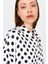 Beyaz Puantiye Desen Oversize Saten Gömlek 9411 4