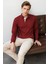 Erkek Polo Yaka Pike Dokuma Sweatshirt Bordo 2