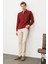 Erkek Polo Yaka Pike Dokuma Sweatshirt Bordo 3