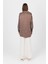 Kahve Puantiye Desen Oversize Saten Gömlek 9411 5