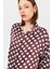 Bordo Puantiye Desen Oversize Saten Gömlek 9411 4