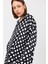 Siyah Puantiye Desen Oversize Saten Gömlek 9411 4