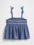 Kız Çocuk Mavi Smocked Peplum Bluz 1