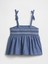 Kız Çocuk Mavi Smocked Peplum Bluz 3