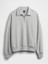Erkek Gri Heavyweight Oversized Yarım Fermuarlı Sweatshirt 2
