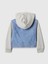 Erkek Bebek Mavi Varsity Denim Sweatshirt Ceket 2