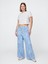 Kadın Açık Mavi Mid Rise Ultrasoft Baggy Jean Pantolon 5