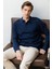 Erkek Polo Yaka Sweatshirt Lacivert 1